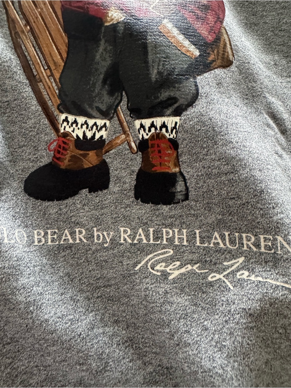 Polo Ralph Lauren Sled Polo Bear Sweatshirt Gray Kids Size S/8 - Picture 5 of 12